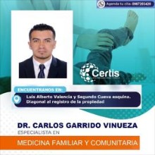 Carlos Marcelo Garrido Vinueza, Especialista en Medicina Familiar en Santo Domingo | Agenda una cita online